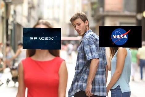 SpaceX / NASA distracted boyfriend
